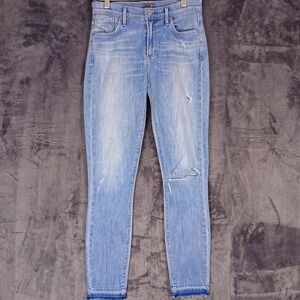 AGOLDE Sophie Crop Jeans Womens 25 Blue Light Wash Mid Rise Skinny Distressed
